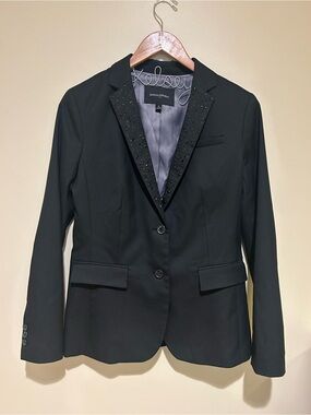 Banana Republic Women’s Blazer with Black Rhinestone Lapel & Buttons Size 4